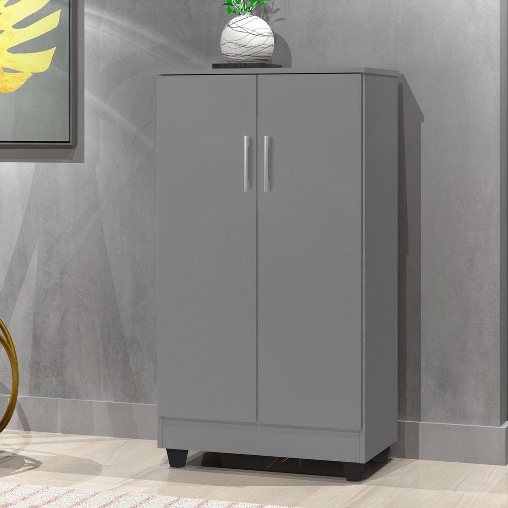 Armário Multiuso 2 Portas Smart Cinza
