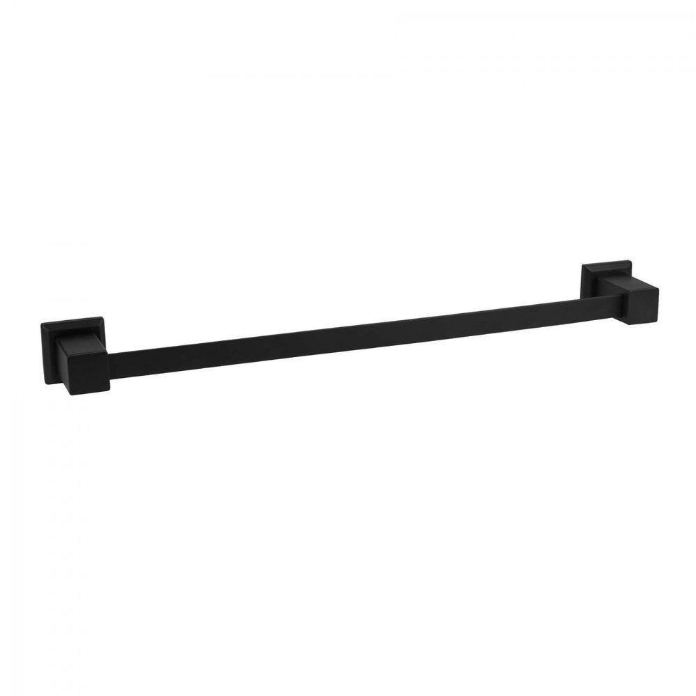 Porta Toalha de Banho Aço Inox 62cm Linha Black Ducon Metais Preto Fosco