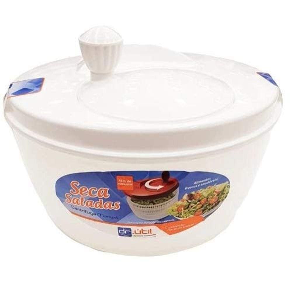 Seca Salada Centrifuga Com Manivela De Plástico Branco