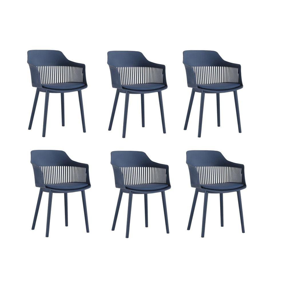 Kit 6 Cadeiras Marcela Rivatti Móveis Azul Marinho