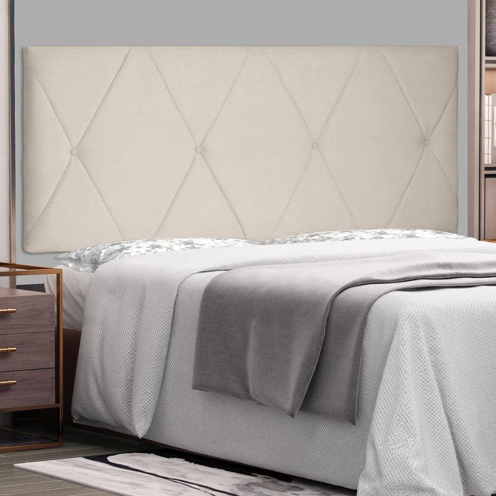 Cabeceira Suspensa Queen 160cm Suede Esmeralda Spezzia Bege