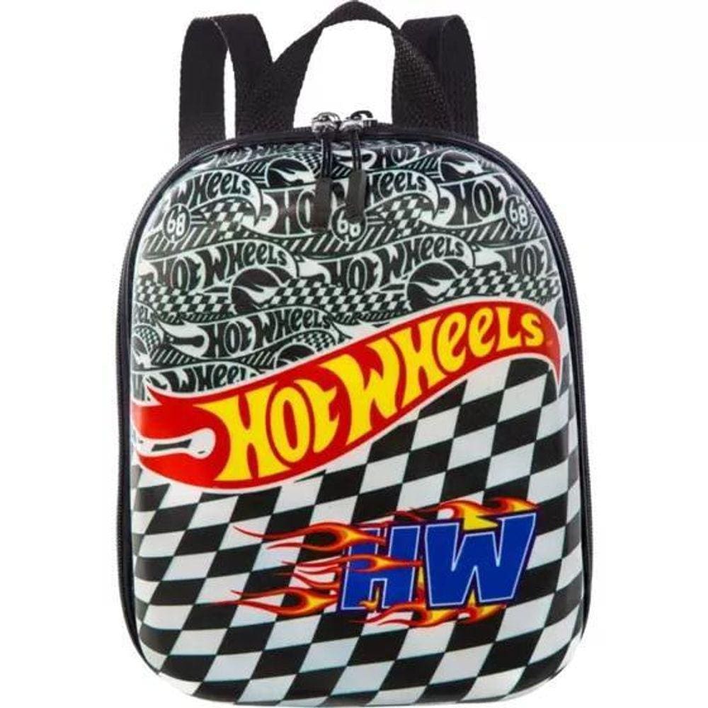 Lancheira Infantil Hotwheels Com Alça De Costas