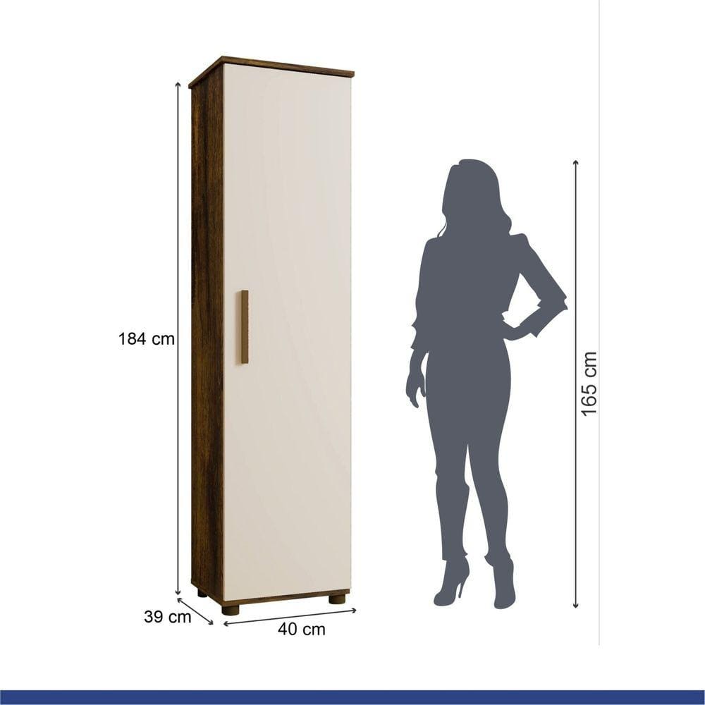 Armário Multiuso 1 Porta 4 Prateleiras Jasmim Yescasa | Extra