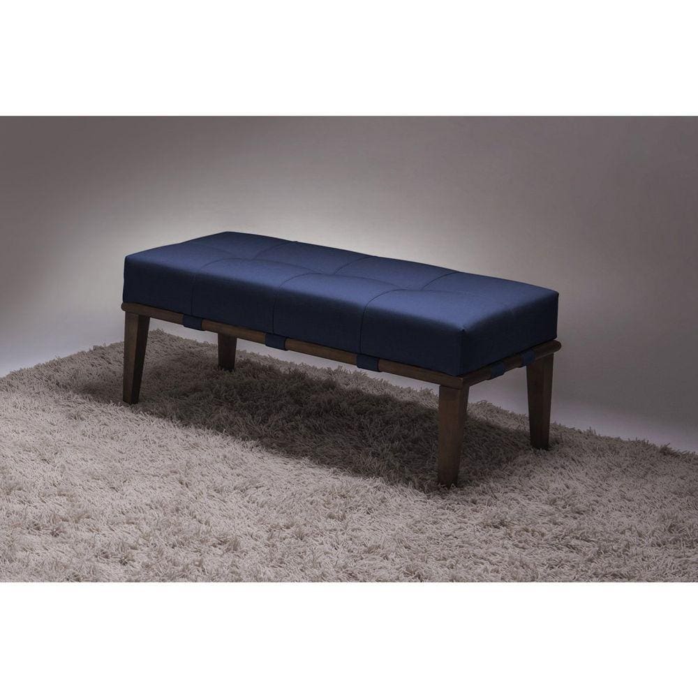 Puff 100cm Pés Imbuia Livia Sofani Azul