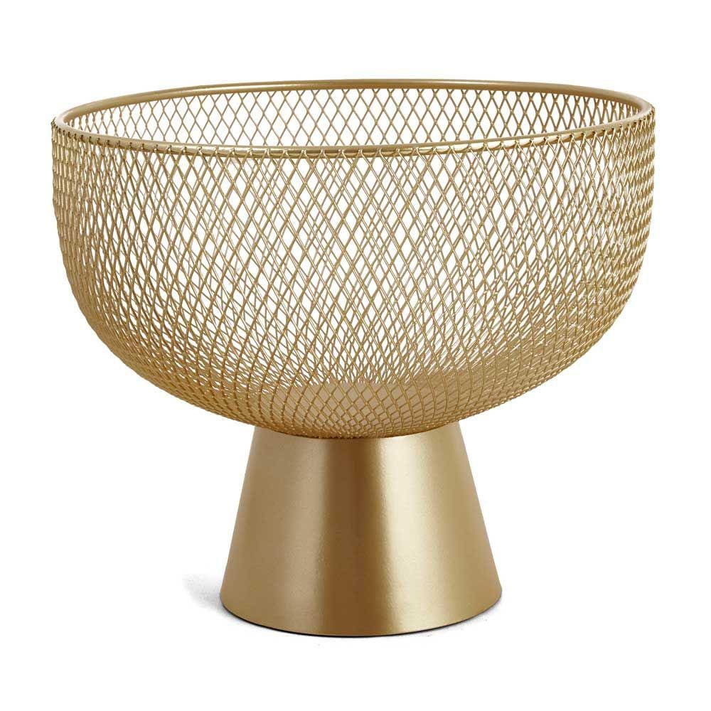 Centro de Mesa Decorativo Dourado em Metal 20cm 17615 Mart