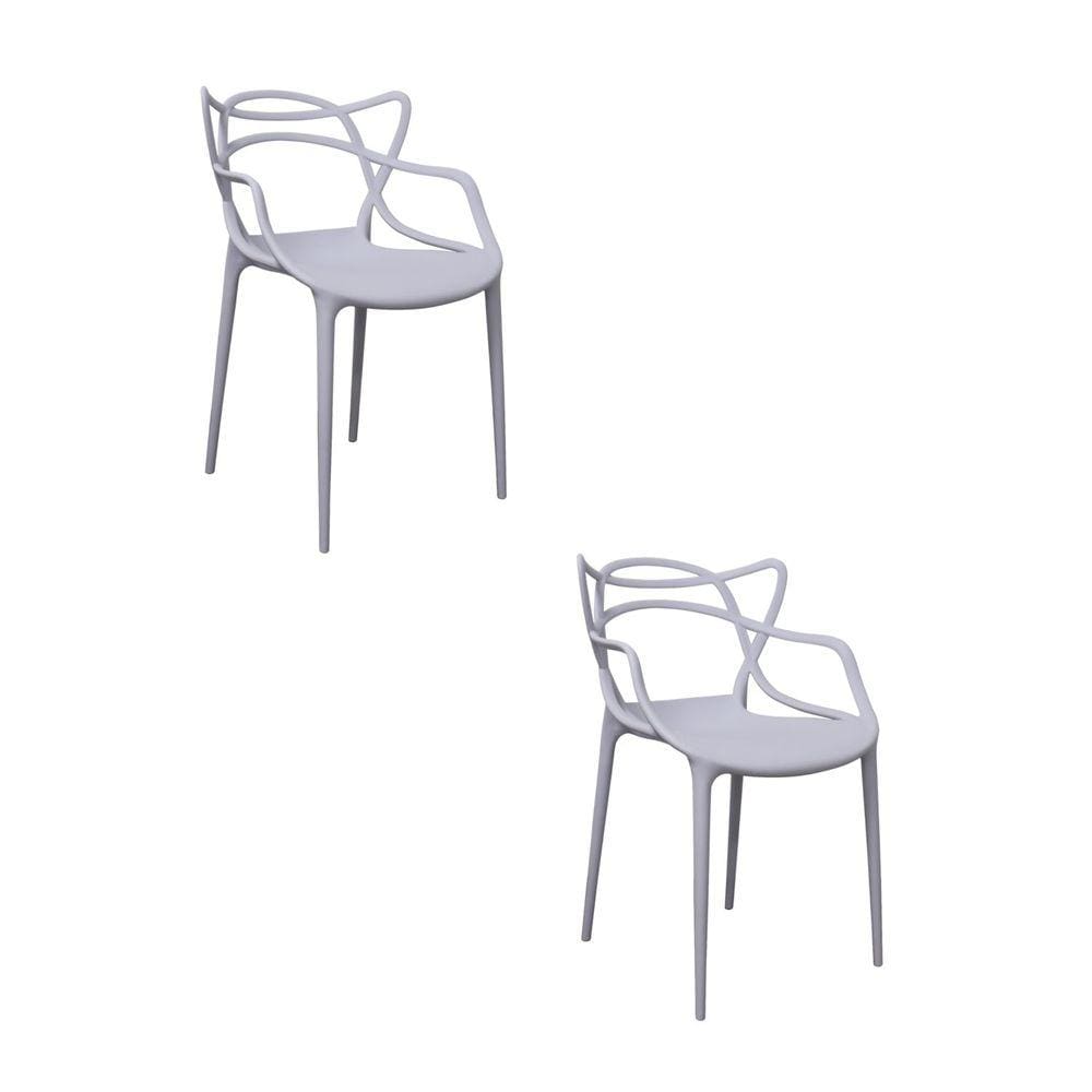 Kit 2 Cadeiras Polipropileno Aviv Fratini Cinza