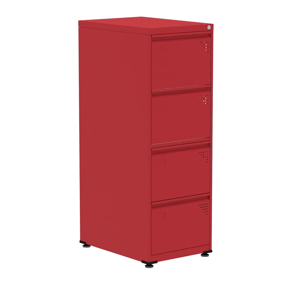 Gaveteiro Arquivo de Aço 4 Gavetas OF04SLTCM Pandin Móveis Vermelho