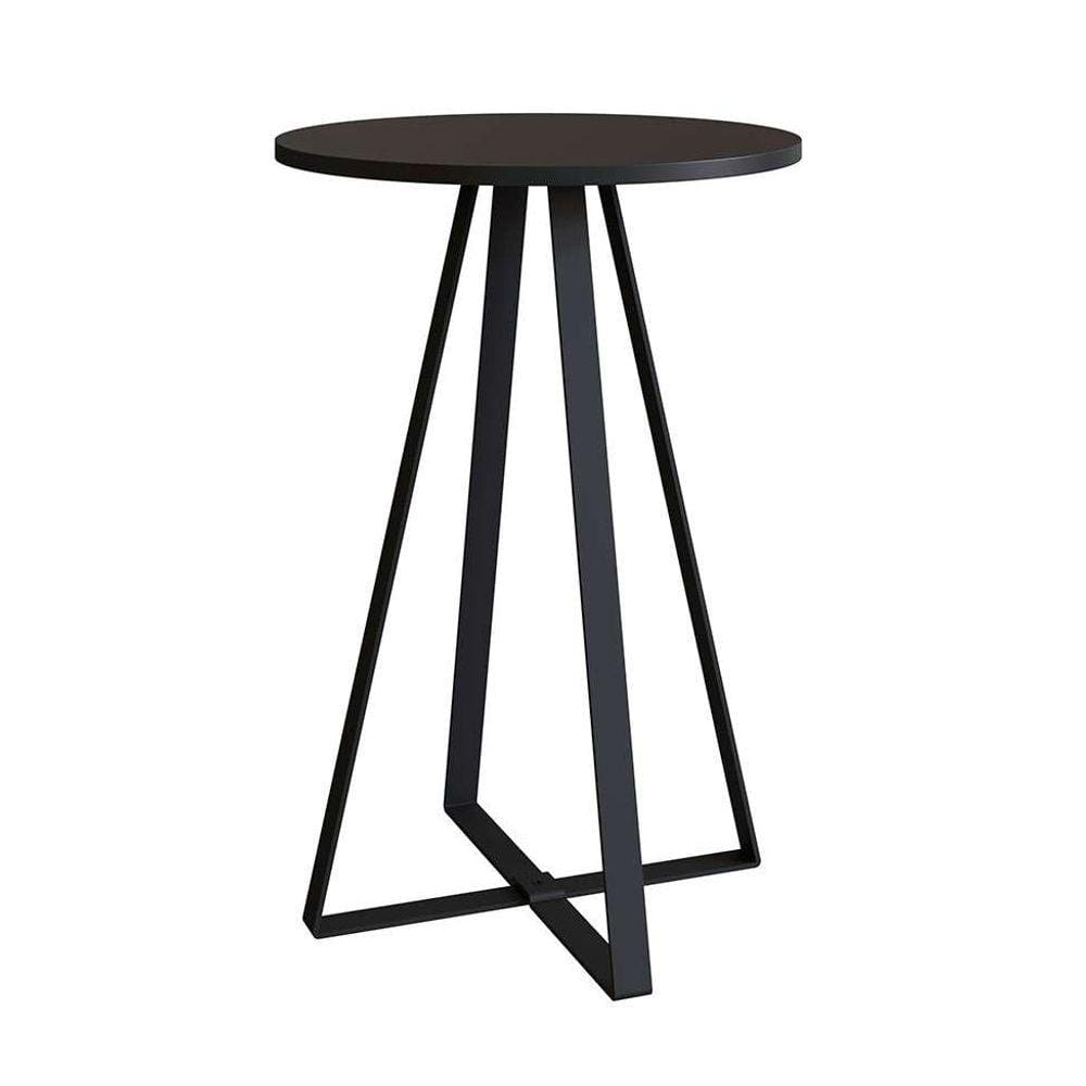 mesa lateral redonda complementos preta 45 cm