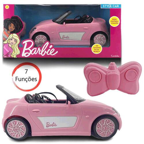 Carro Controle Remoto 3 Funções Barbie Rosa Original Candide