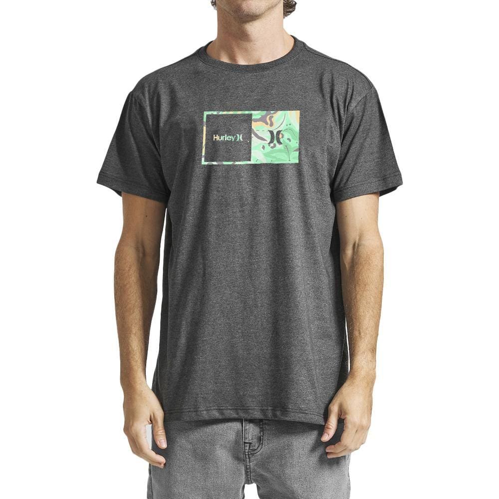 Camiseta Hurley Aloha Box SM24 Oversize Mescla Preto