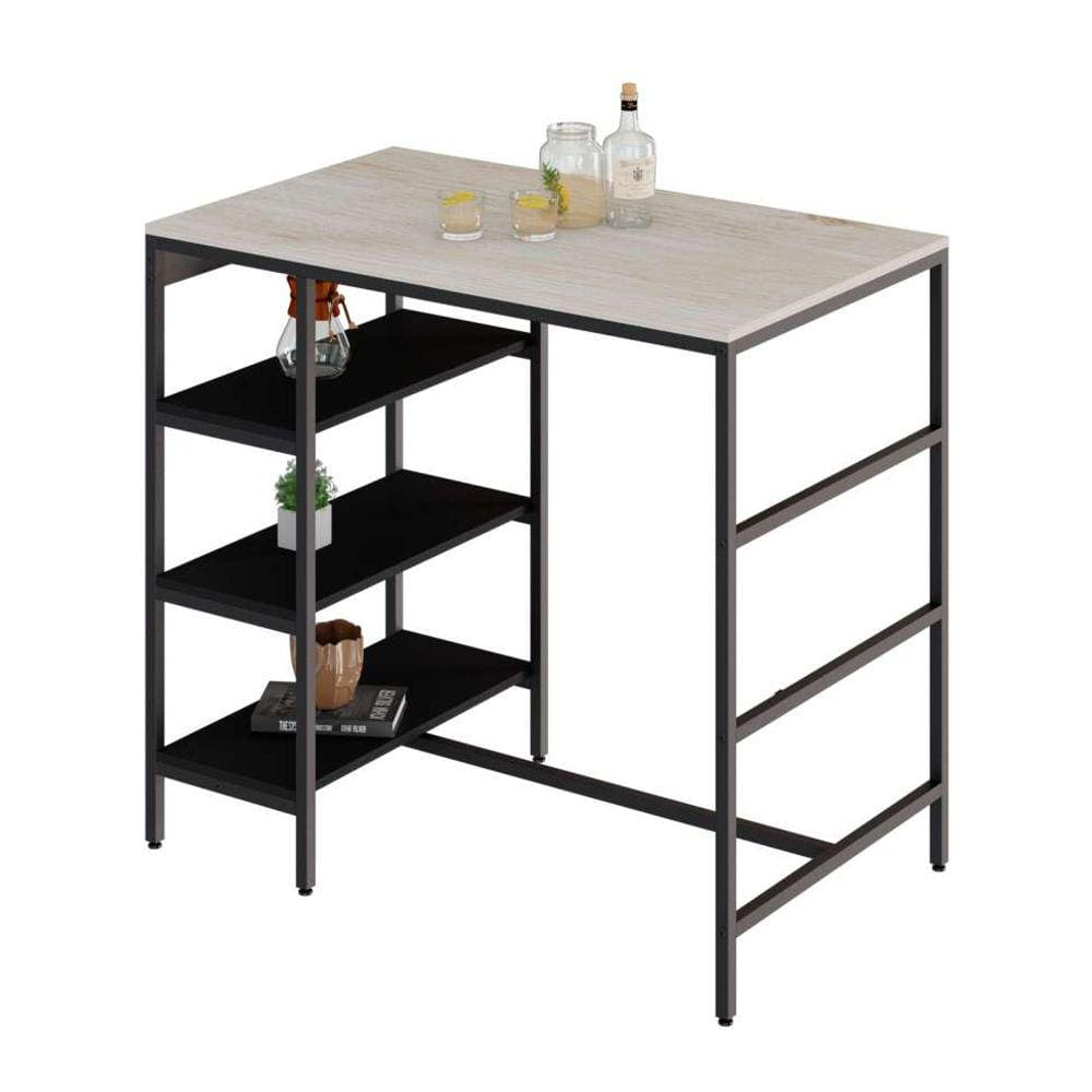 mesa bistrô wooden snow e preta