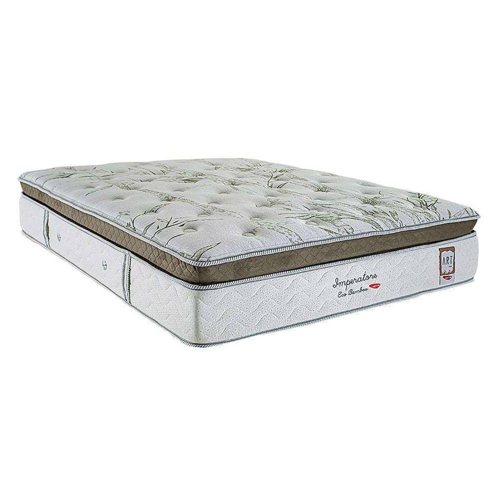 colchão casal imperatore mola ensacada (34x138x188) bege e branco