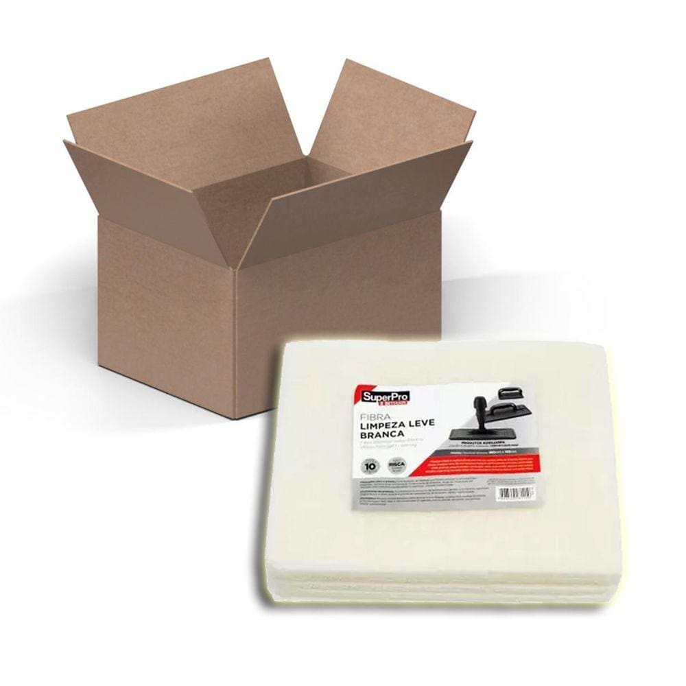 Esponja Fibra Branca Limpeza Kit 10