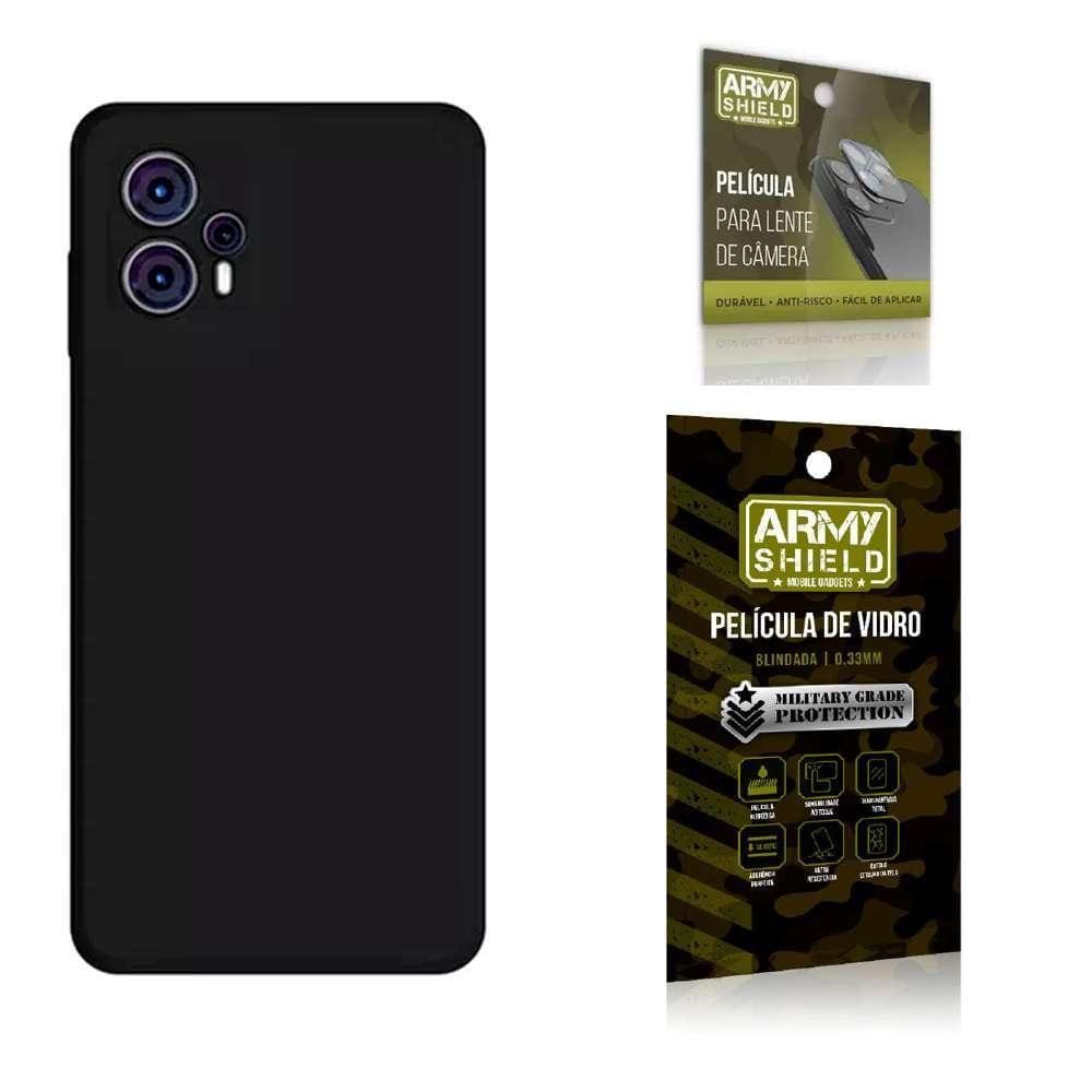 Capinha Preta Moto G23 + Película 3D + Película De Câmera