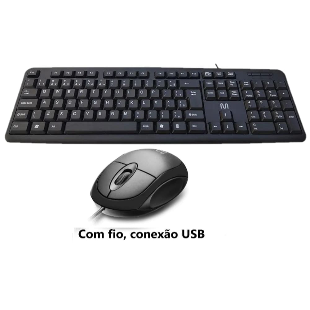 KIT TECLADO E MOUSE COM FIO 1200 Dpi - MULTI - TC065 E MO300