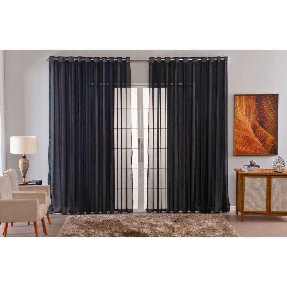 cortina para sala voal liso transparente delicate 6,00x2,80