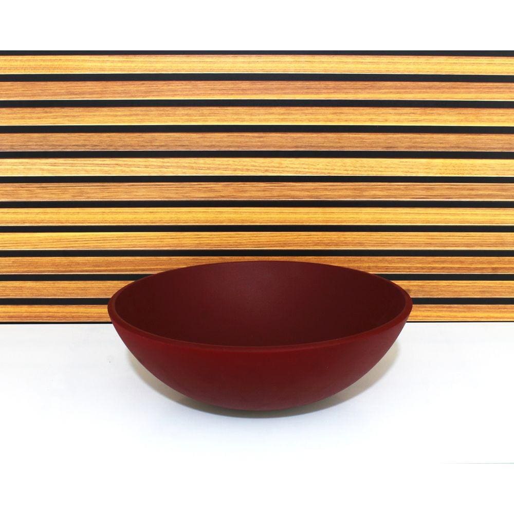 Cuba Vidro Redonda 30Cm Vermelho Fosco Com Valvula