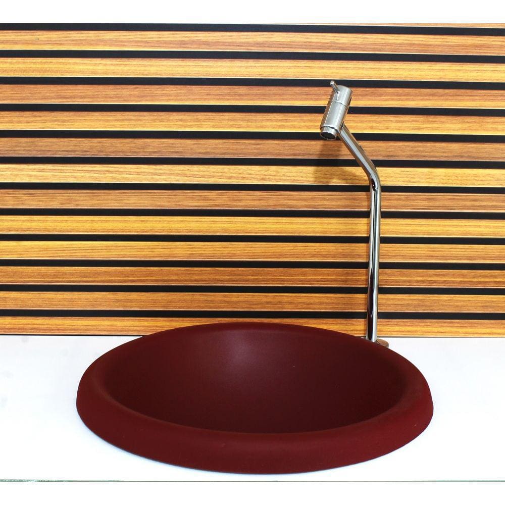 Cuba Vidro Chapeu 42Cm Vermelho Fosco Com Torneira E Valvula