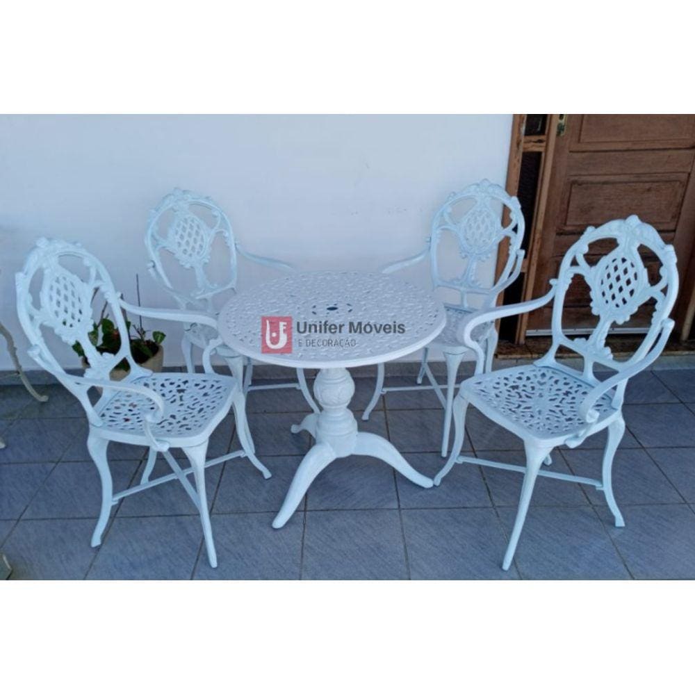 Conjunto de Mesa para Jardim Verona em Alumínio Fundido Unifer Móveis