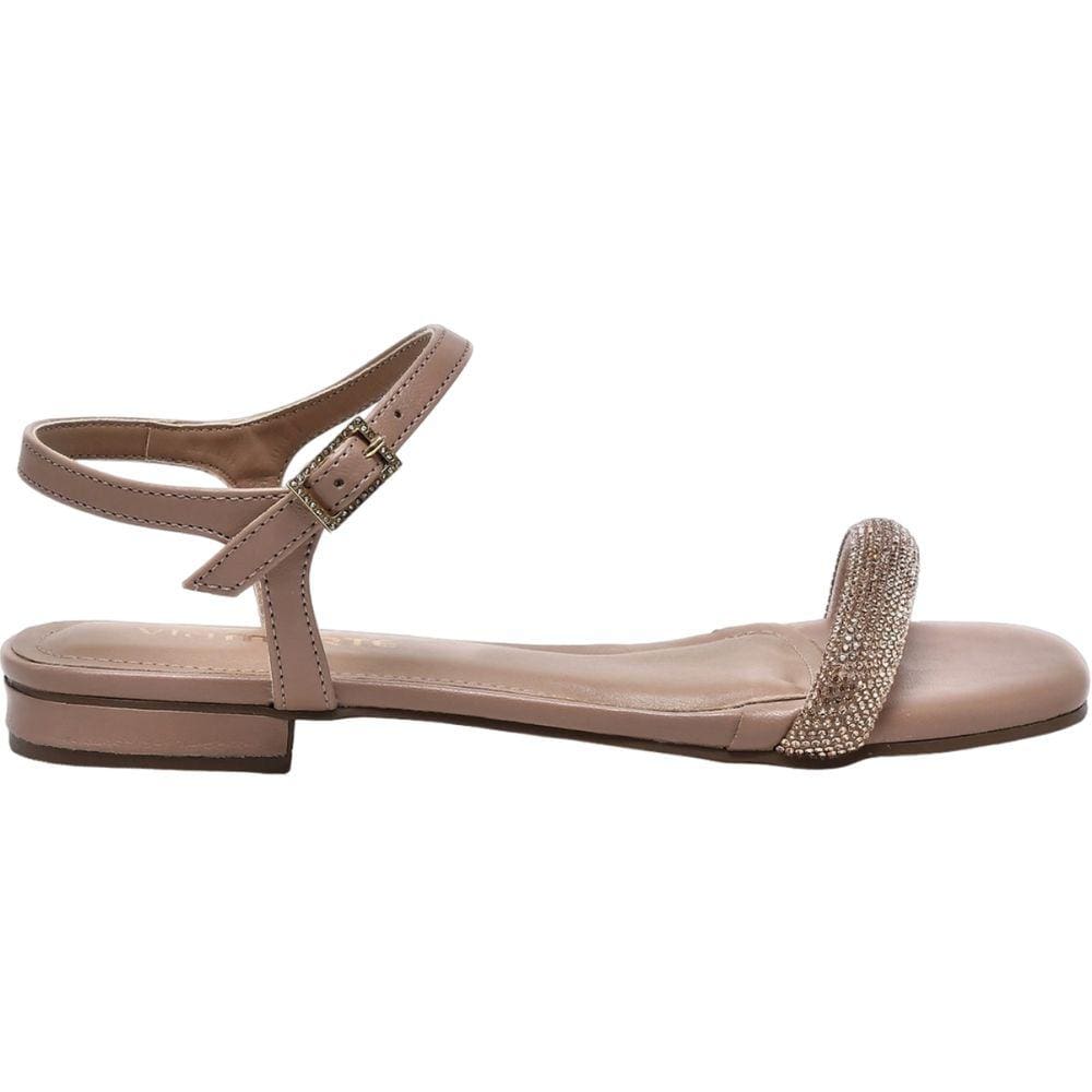 Sandália Rasteira Feminina Casual Dia a Dia com Strass Via Marte 23-15307