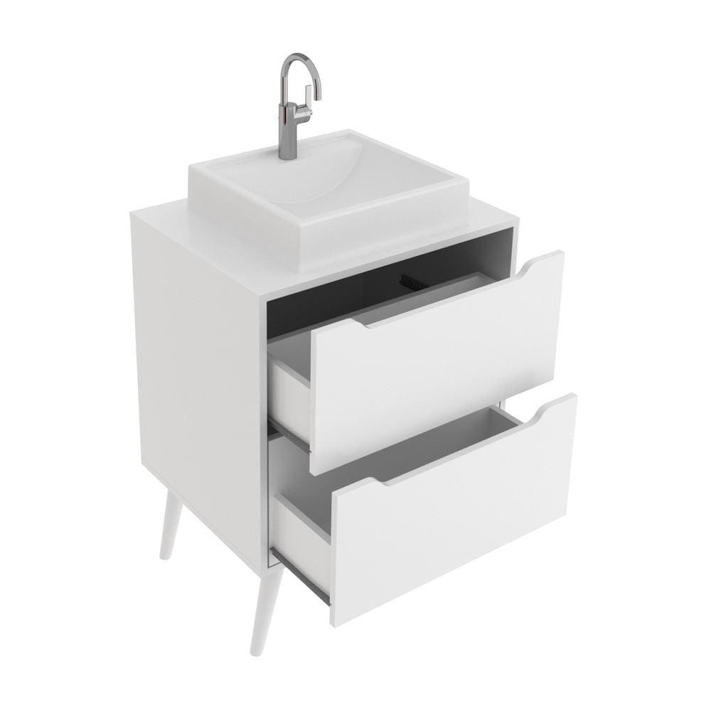 Gabinete Banheiro 60cm 2 Gavetas Retrô Multimóveis CR10119