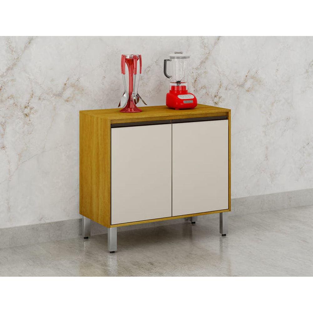 Balcão de Cozinha 2 Portas - Eduarda-Cinamomo/Off White - CHF Móveis