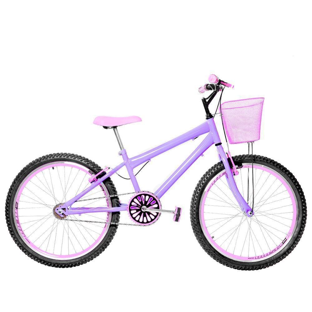 Bicicleta Infantil Feminina Aro 24 Aero Cor Lilás E Rosa