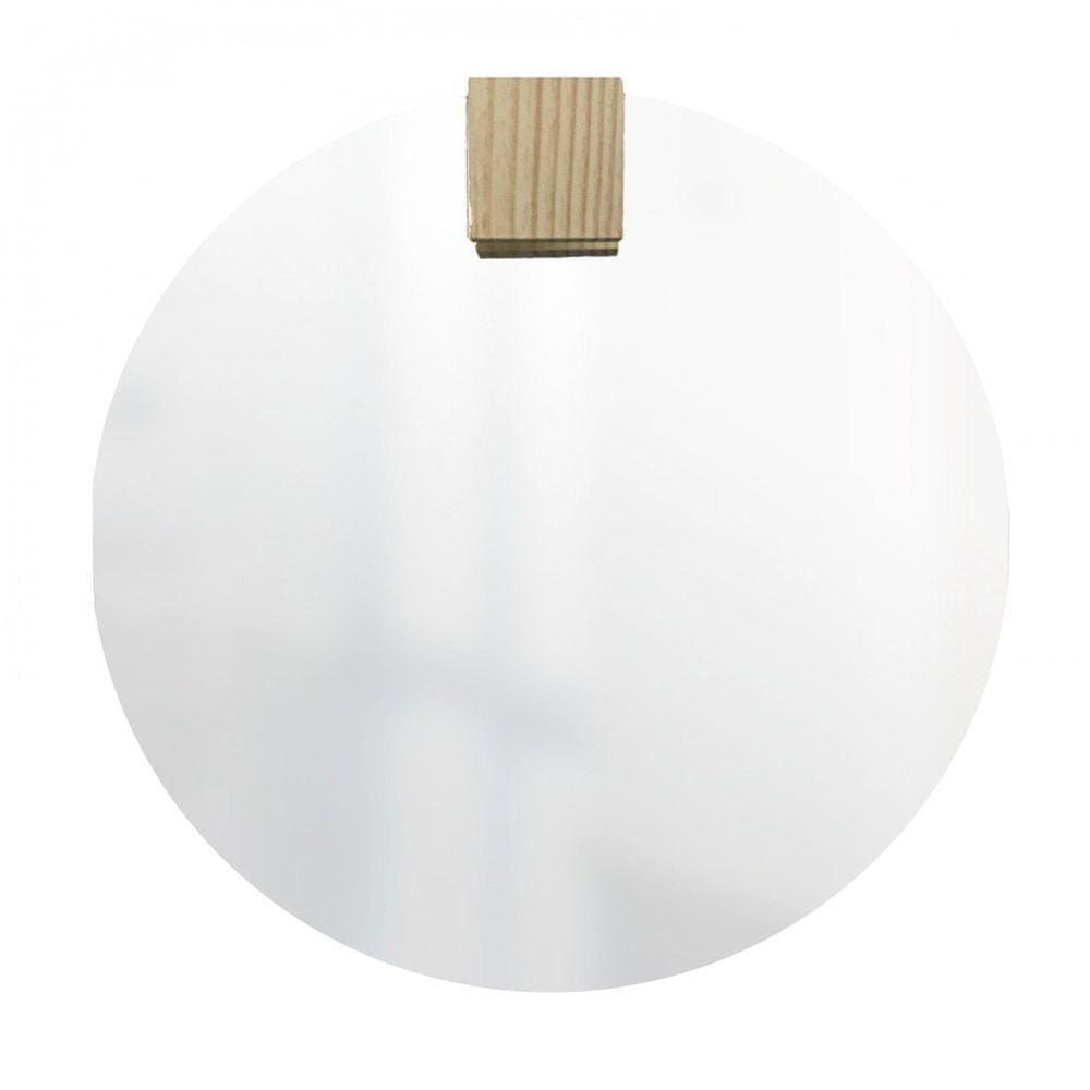 Espelho Decorativo Aplique Quadrado Pinus  Redondo Incolor