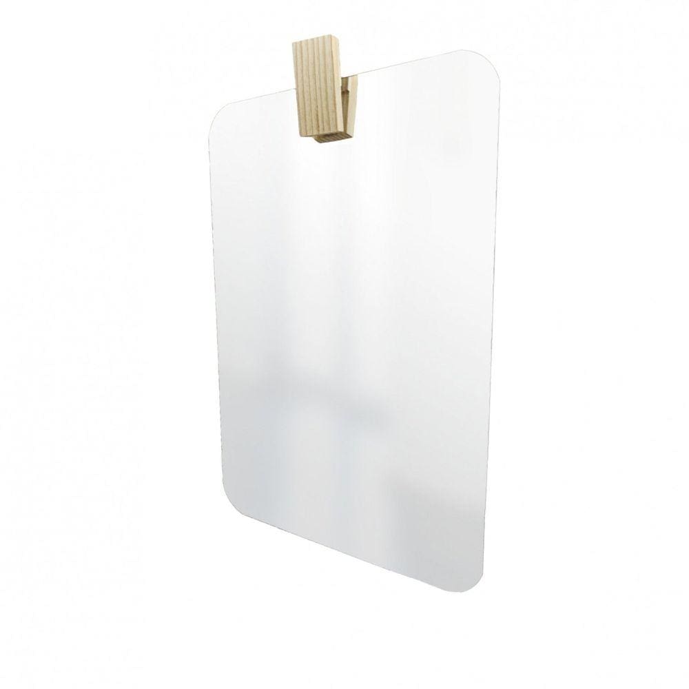 Espelho Decorativo Retangular com Aplique Retangular Pinus Incolor