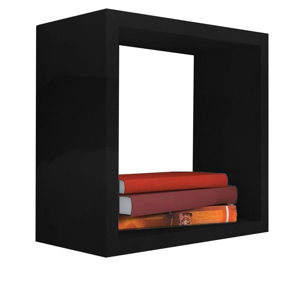 Nicho Decorativo 55x55x20 cm Preto Em Mdf