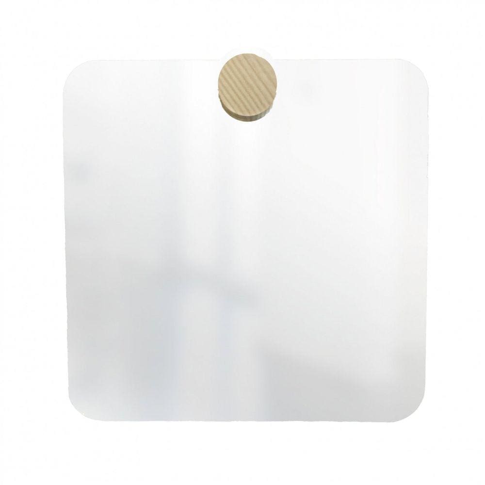 Espelho Decorativo Aplique Redondo Pinus  Quadrado Incolor