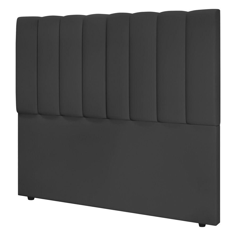 Cabeceira Cama Box Casal Kharla 140cm Veludo Cinza - Desk Design
