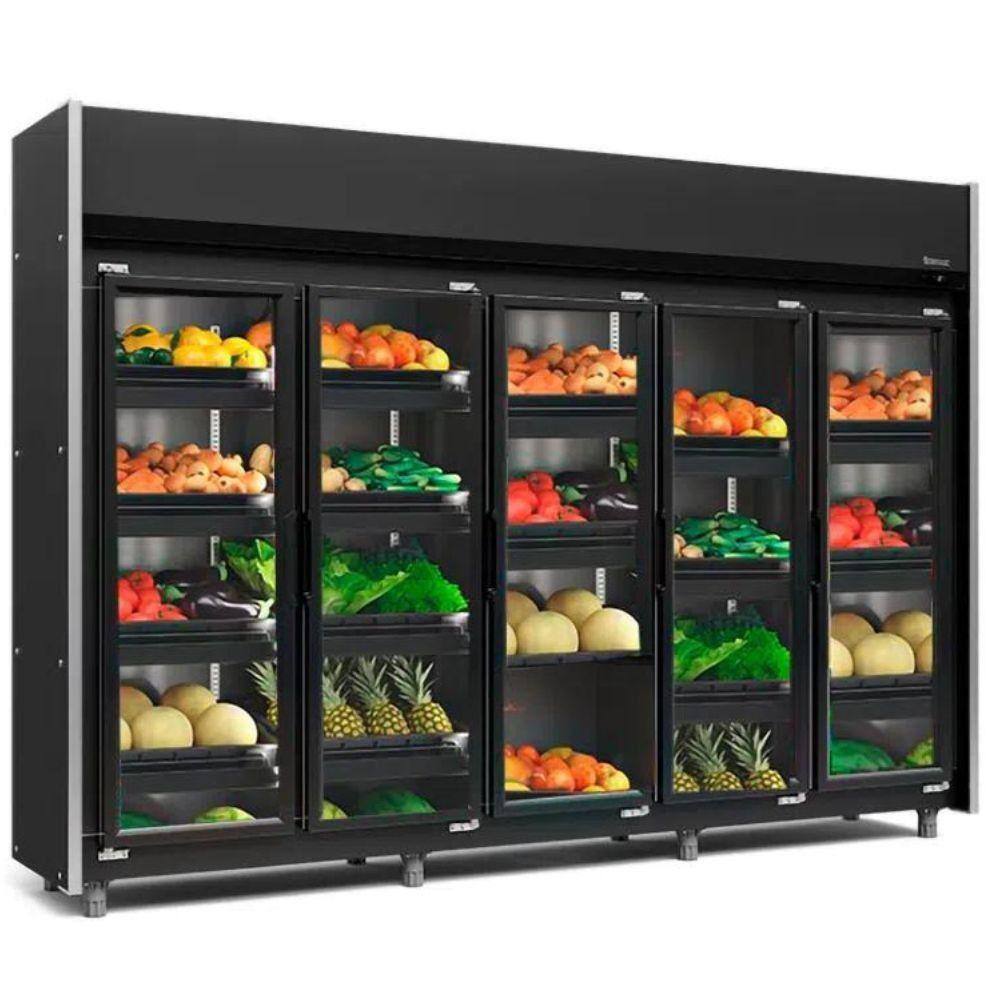 Refrigerador Vertical Hortifruti 5 Portas de Vidro GEAS5PLB Gelopar