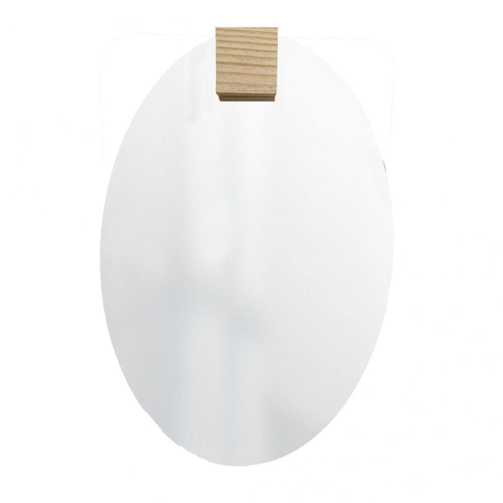 Espelho Decorativo Oval com Aplique Quadrado Pinus Incolor