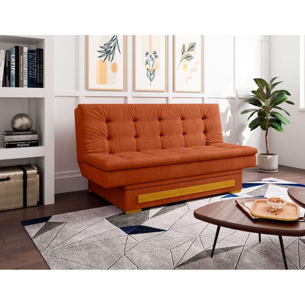 Sofa Cama com Baú Berilo Terracota
