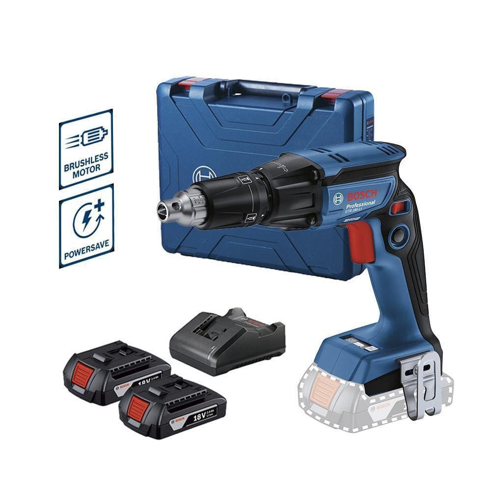 Parafusadeira Drywall 1/4 Bosch Gtb185-Li 18V Com 02 Bat