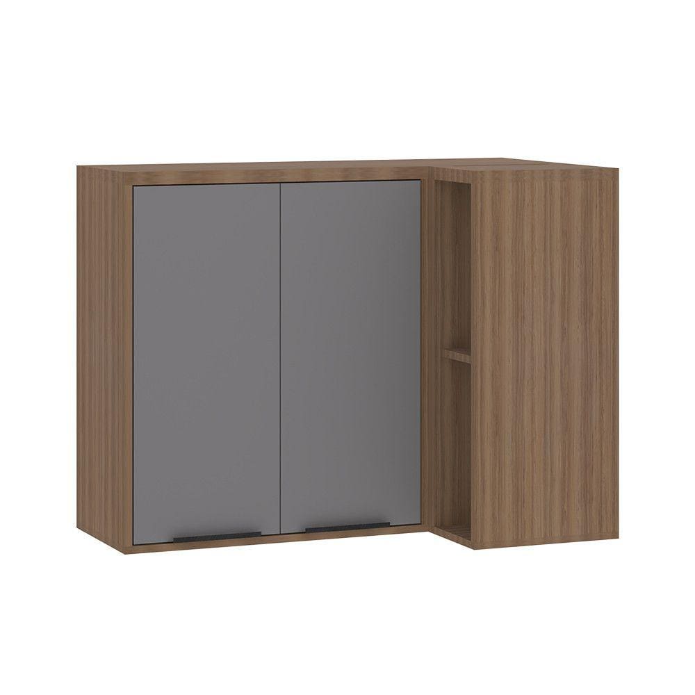 Armário Aéreo de Cozinha Canto Reto 95cm 2 Portas Aspen Luciane Móveis