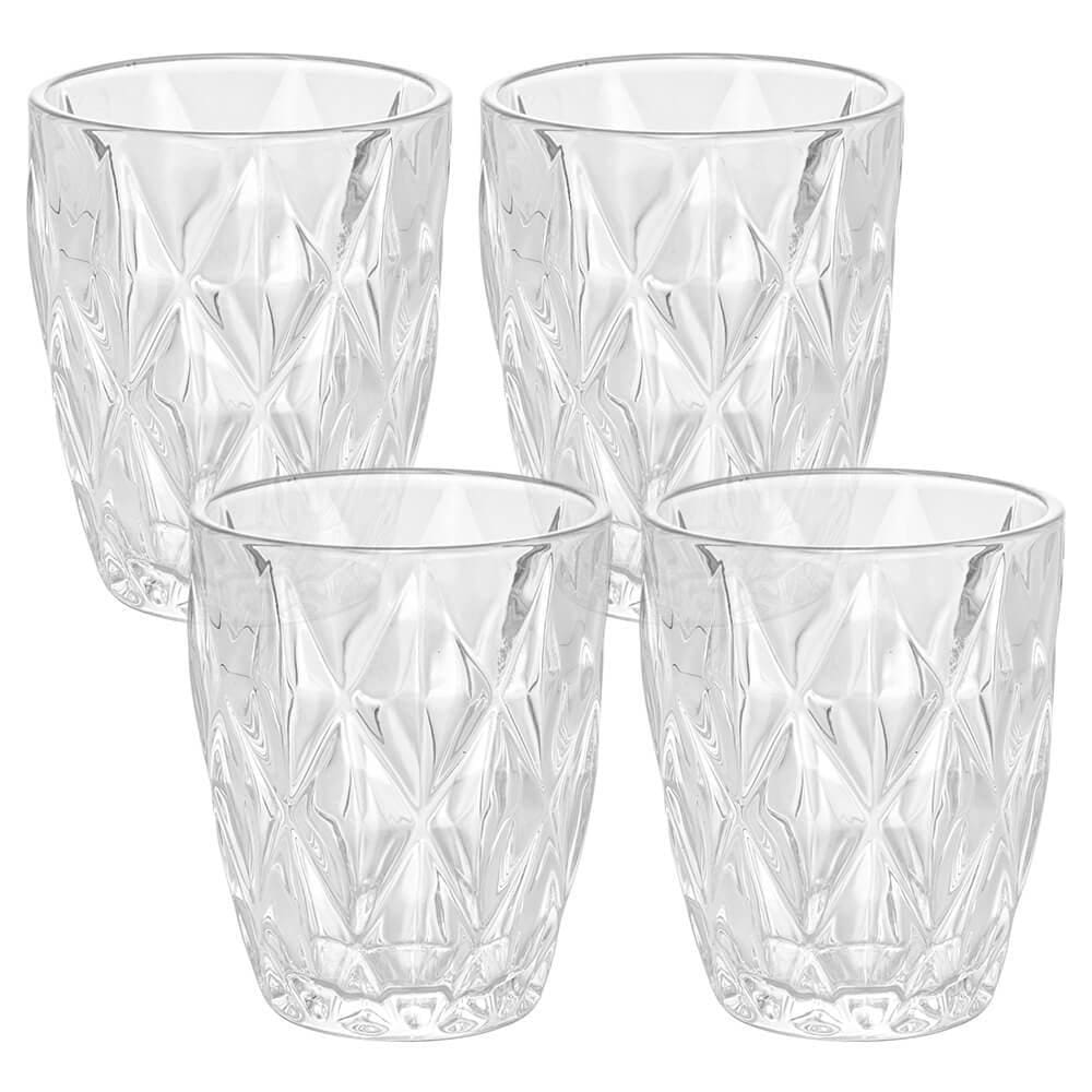 Jogo De Copos Lyor Diamond Transparente - 4 Peças