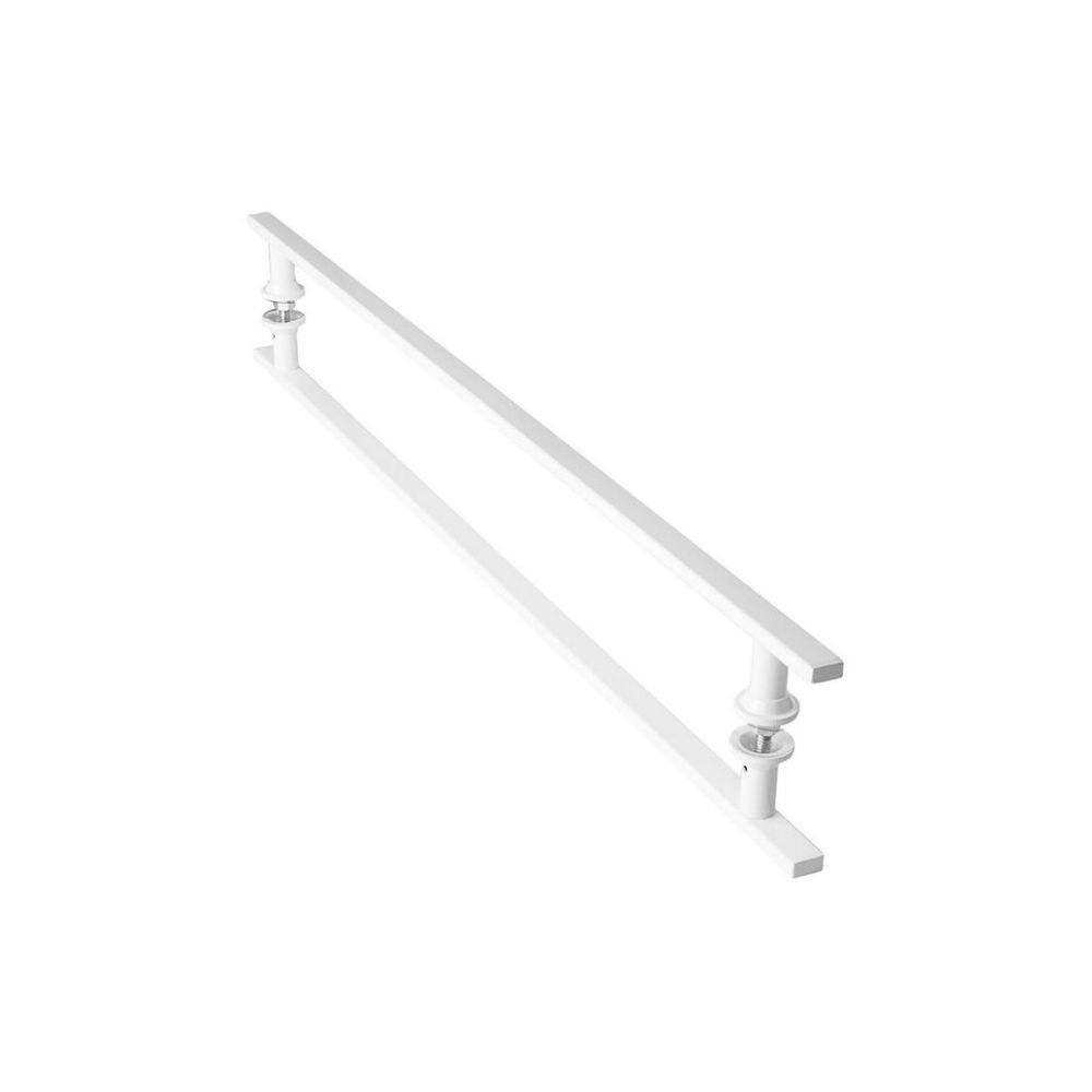 Puxador De Porta Vidro Pivotante Madeira Branco 80cm MS FS