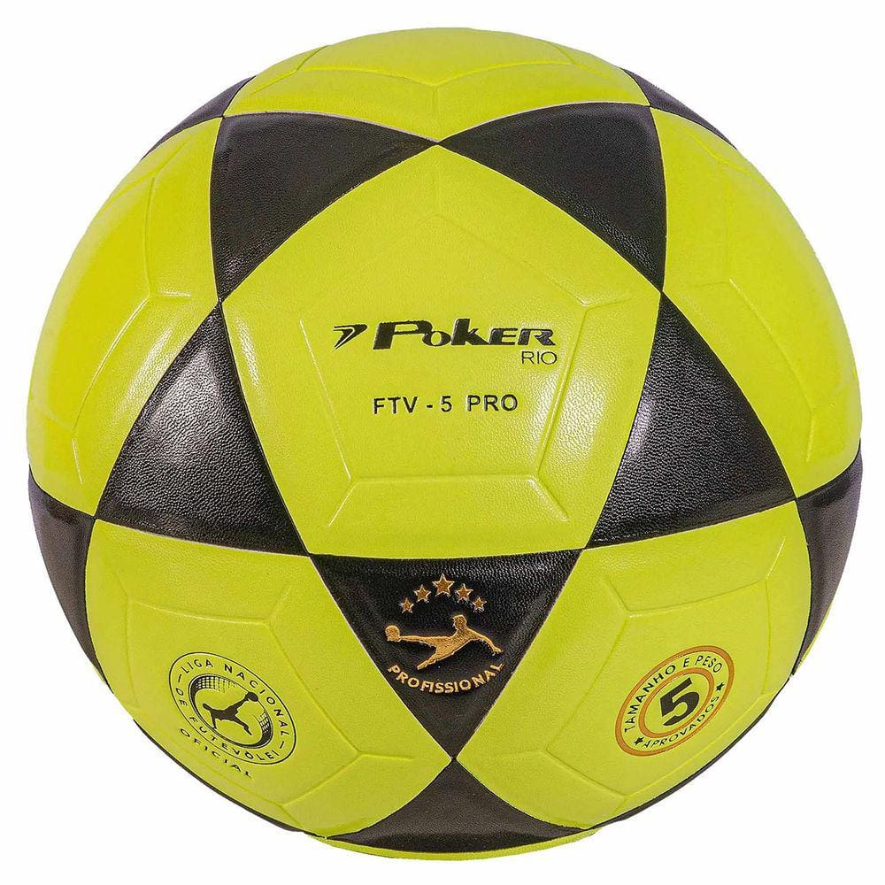 Bola de Futevôlei Vulcanizada Poker Rio PU - Preto e Verde