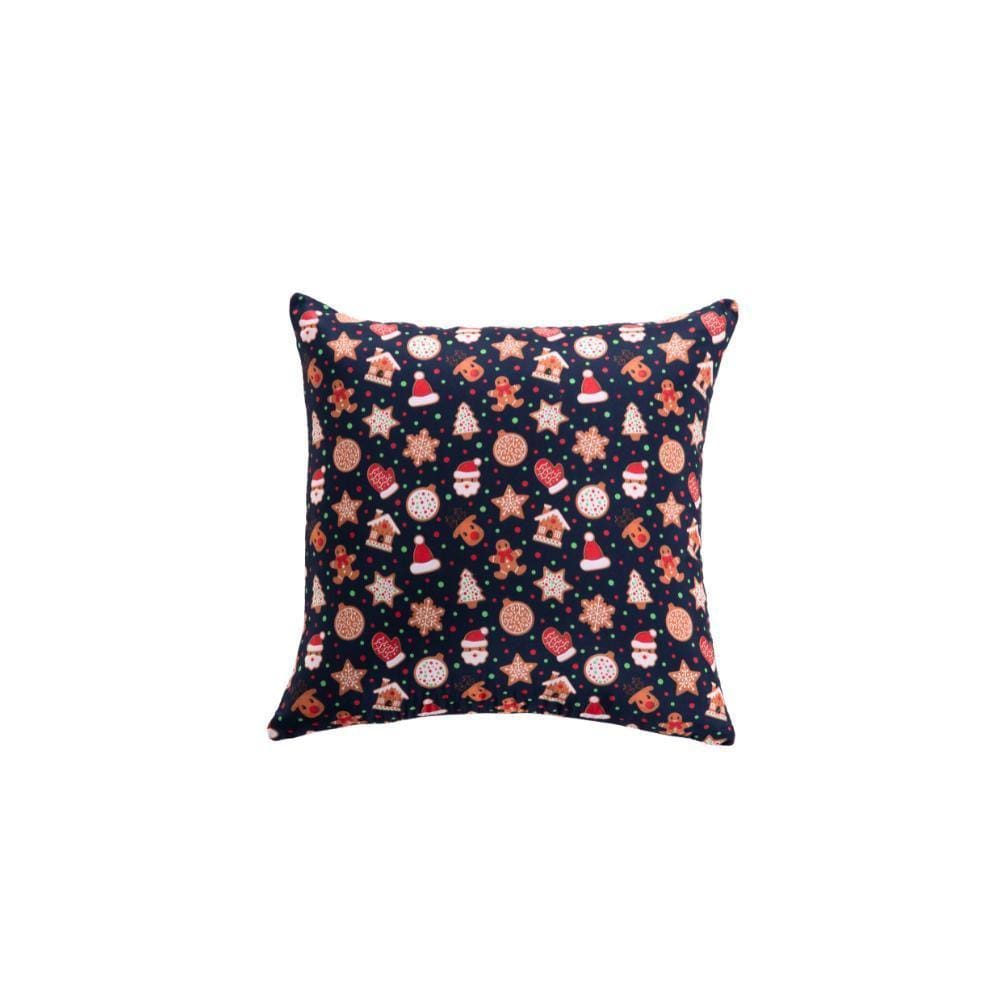 Capa Almofada Natalina 45x45cm Zíper Marinho