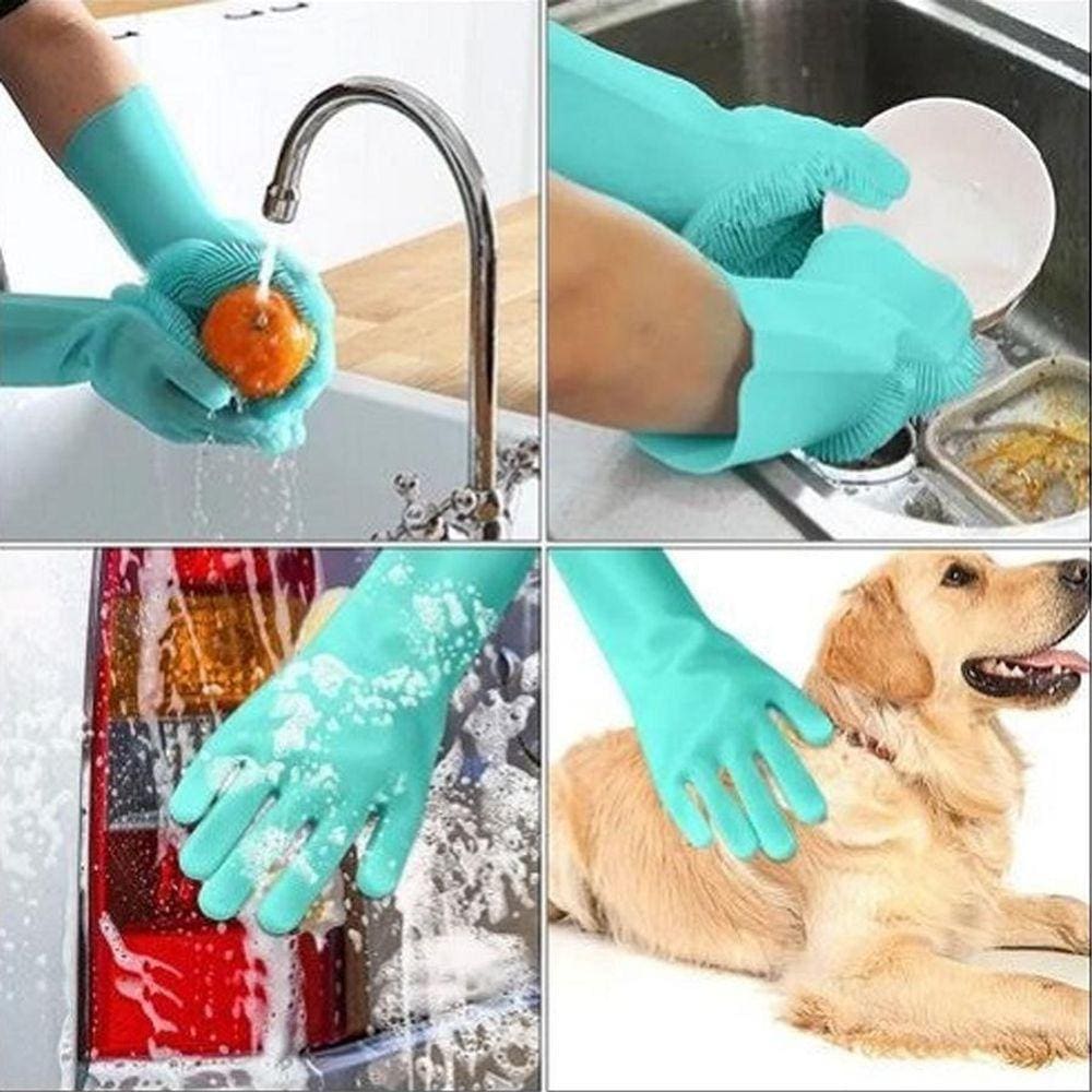 Luva De Silicone Lava Louça Anti Térmica