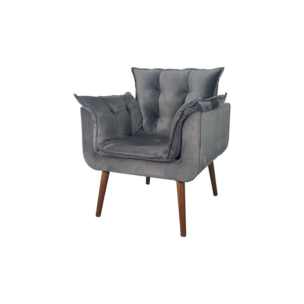 Poltrona Decorativa MS Decor Silicia em Veludo Deluxe Grafite