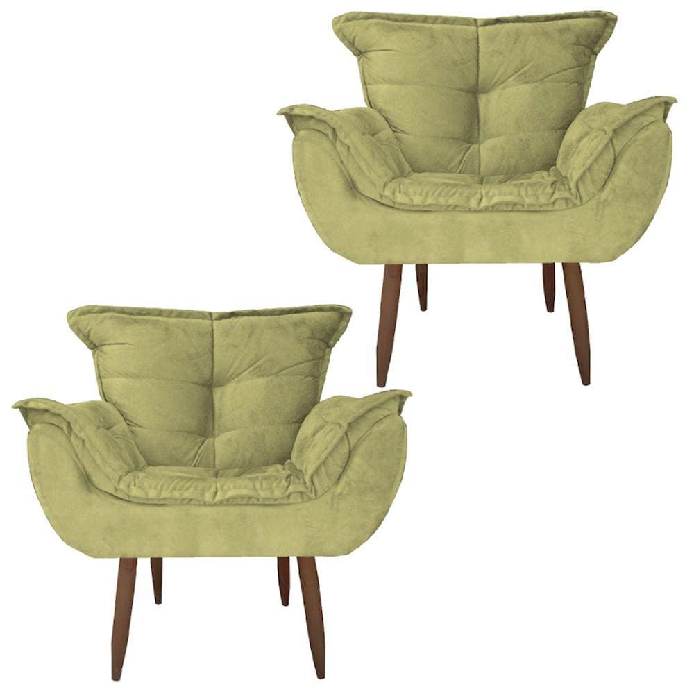 Cadeiras Decorativa Milena Quarto Sala Suede Amarelo