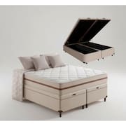  Cama Box Baú + Colchão Queen Classic Molas 158X198x64cm