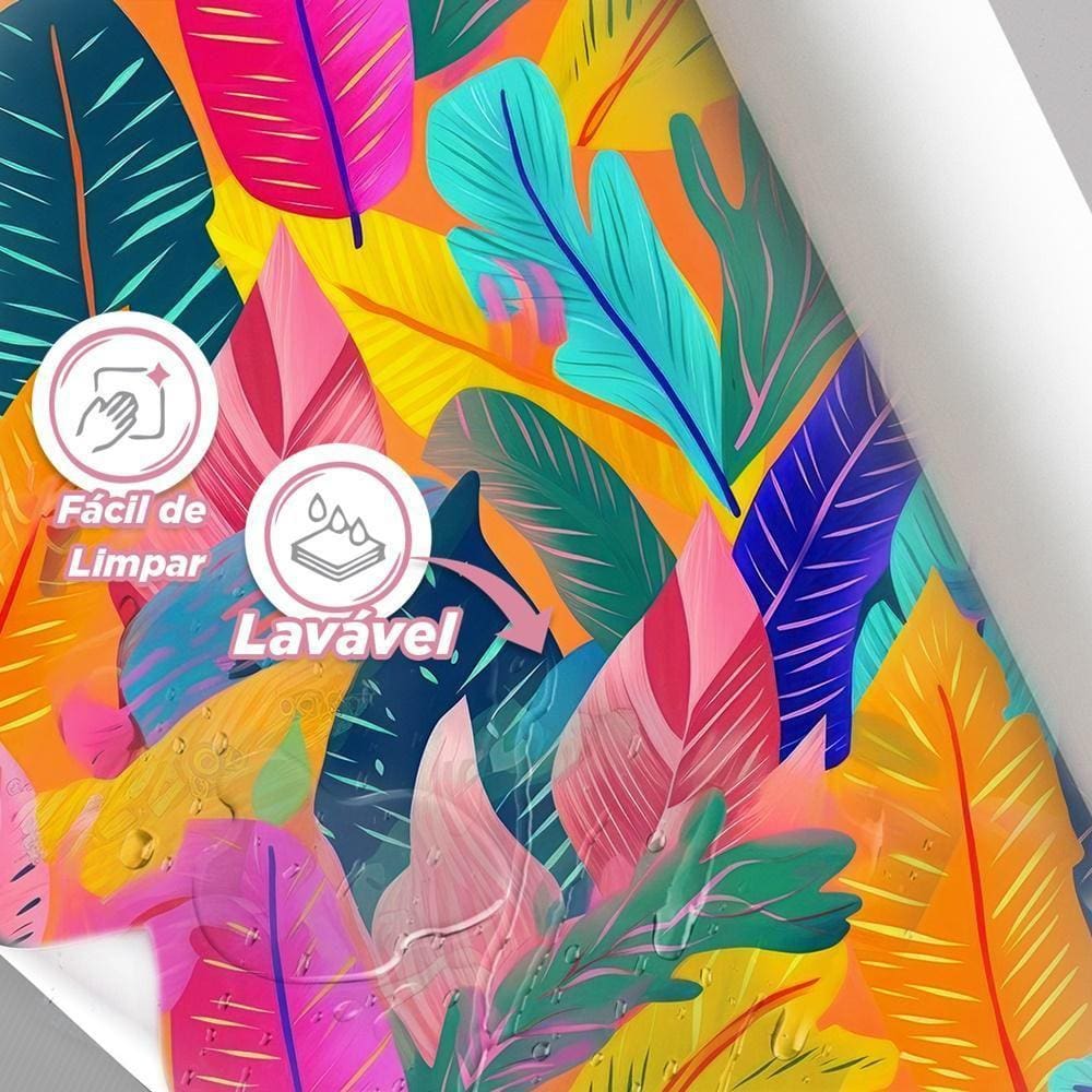Papel De Parede Painel 3D Folha Bananeira Colorida 2M