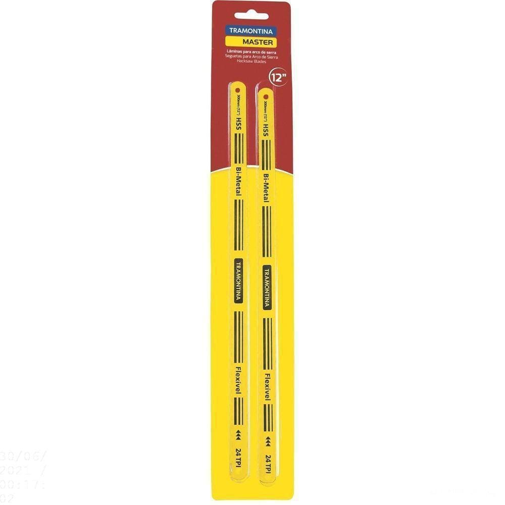 Conjunto De Lâminas Para Arco De Serra 12" Com 24 Dentes Por Polegada Em Aço 2 Peças