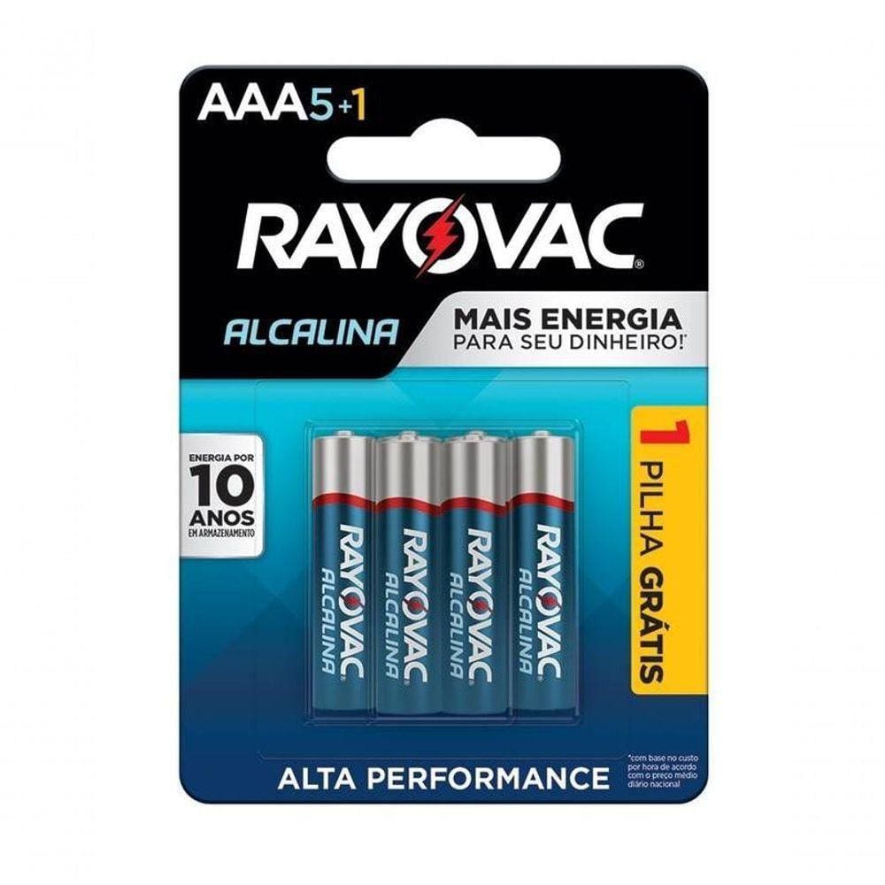 Pilha Alcalina Aaa6 Rayovac Cartela C-6 Unid. - Pç - 6