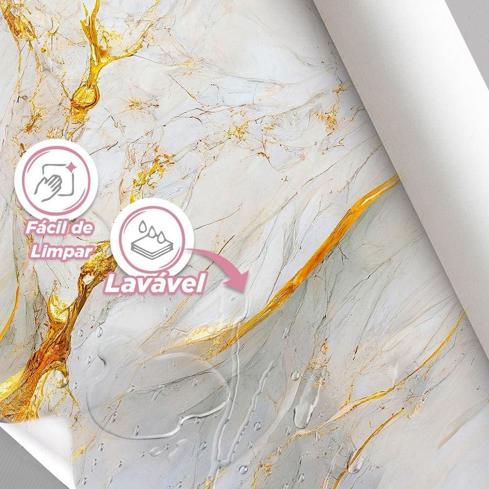 Papel De Parede Painel 3D Mármore Branco Amarelo 3,5M