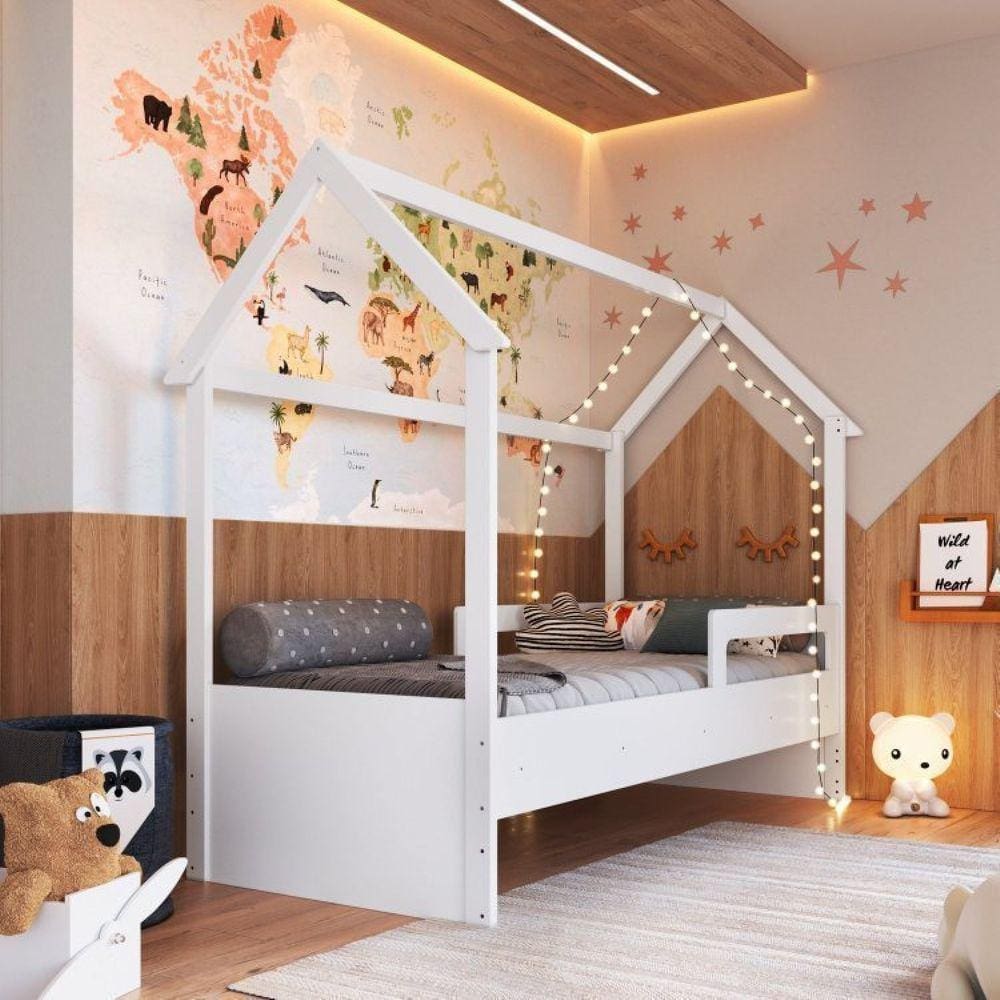 Cama Infantil Montessoriana 1 Colchão Branco